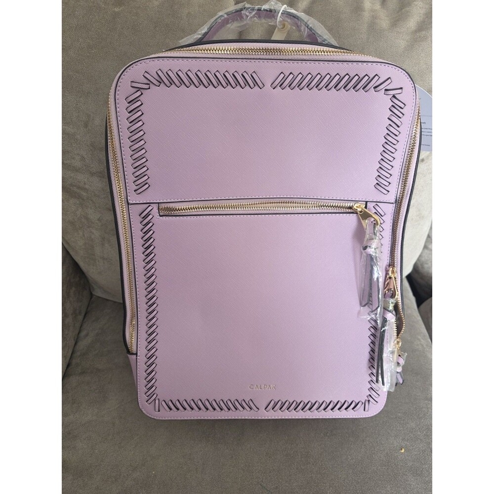 CALPAK Kaya 15" Laptop Backpack Lavender Vegan Leather Travel Work Bag NEW - Picture 9 of 11